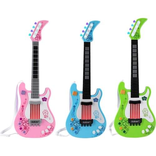 Multifunctional Kids Bass Guitar Toy Children Light Musical Instrument Toy Childrens Musical Instruments Electric Guitar Toy