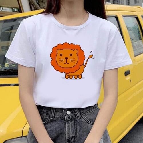 Fashion Women Tops Cute Lion PrintedT-Shirts Women fashion Graphic Tees Cute Lion PrintedT-Shirts Women fashion Graphic Tees