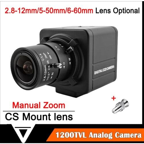 NEOCoolcam 1200TVL CVBS Color Analog Box CCTV Camera Manual Zoom Varifocal Home Security Surveillance Cameras Full Metal Body