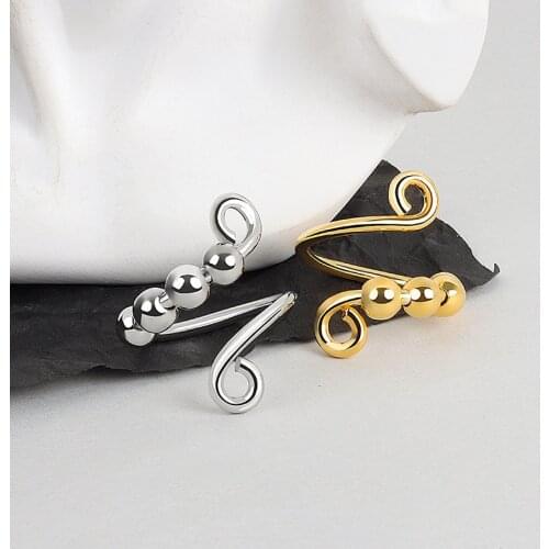 Delicate Fidget Rings For women Fidget bead Gold Plated Ring Minimalist Single Coil Spiral Rings Anti Stress Finger Accessories