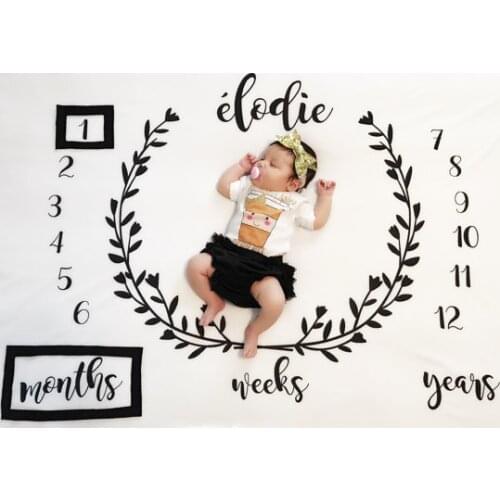 Infant Baby Milestone Blanket Photo Photography Prop Blankets Backdrop Cloth Calendar baby Boy Girl Photo Accessories 100x100cm