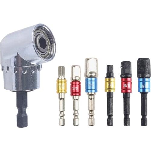 Shank Drill Socket Adapter for Impact Driver with Hex Shank to Square Socket Drill Bits Bar Extension Set 1/4" 3/8" 1/2 Bit Set