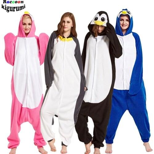 Penguin Onesie Women Jumpsuit Kigurumi Comfortable Men Pajama Rompers Animal Onsies Home Party Overall Birthday Cosplay Costume