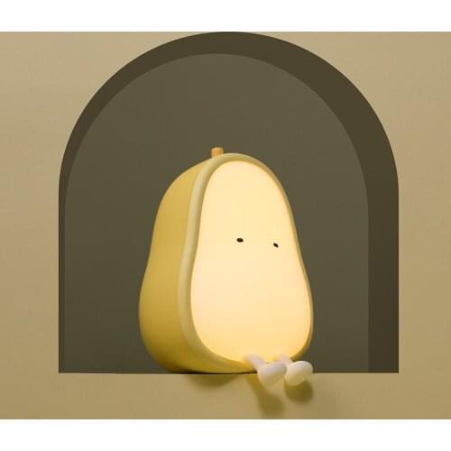 Pear Sleeping Touch Dimming Lamp Kids Gift Bedroom Eye Care Baby Feeding Sleep Creative Silicone Bedside Night Light