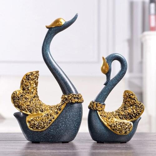 European Swan Crafts Resin Crafts Ornaments Home Decoration Wedding Gifts Wine Cabinet Display Lover Swan Miniatures