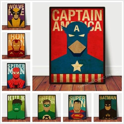 Marvel Superhero Poster Avengers Canvas Painting Wall Art Living Bedroom Dorm Cafe Modular Creative Abstract Nordic Style Decor