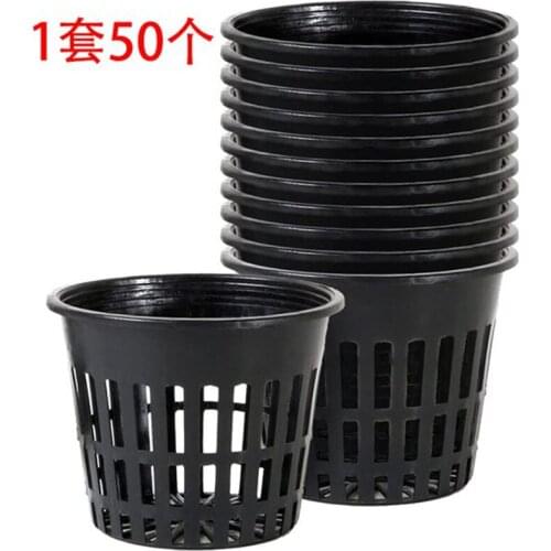 50 Pcs Plant Net Pots Reusable Plastic Cups Slotted Design for Healthy Root for Hydroponic Aquaponic System