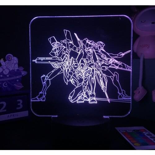 Anime Evangelion 3D LED Lamp EVA-01 Test Type Figures Light for Bedroom Decor Kid Birthday Gift Manga Gadget Acrylic Nightlight