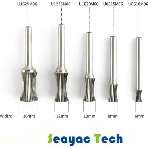 Carbide Wood Carving Head Metal Rotating File U-type Concave Curved Boring Tool Tungsten Steel Milling Cutter