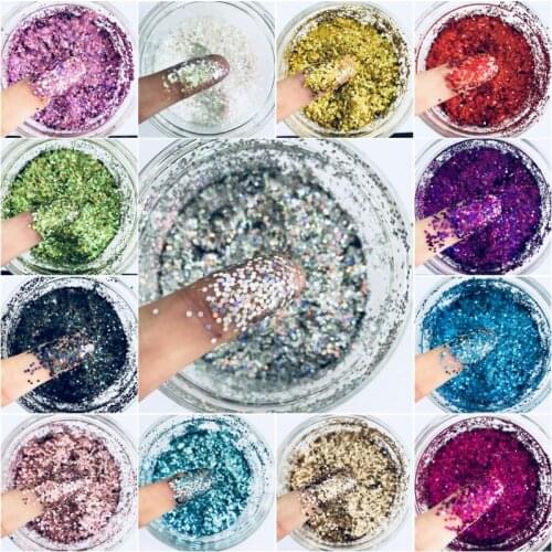 Ultra-thin PET Sequins 1mm Dot Laser Glitter 3D Nail Sequin Paillettes Eo-Friendly Loose Sequin for Nails Art Decoration 8g