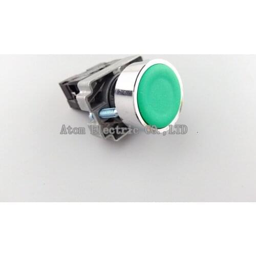 XB2-BA51C new fit silver caontact RED Self-reset Momentary Flush Pushbutton 1 N/O Flat Push Button Switch