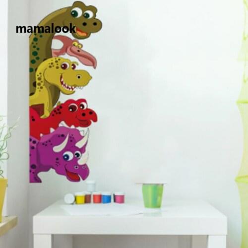 Funny Probe Dinosaur Behind the door Room Decor wall Decals Stickers Children Nursery Kids Bedroom Living Room Mural Wall Art