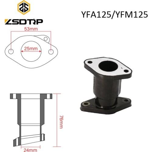 ZSDTRP For Yamaha YFA125 Breeze 1989-2004 YFM125 Grizzly 2004-2013 Motorcycle Carburetor Intake Manifold Boot Adapter Joint Race