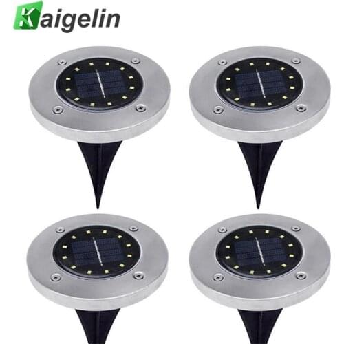 4PCS 12 LEDs Solar LED Deck Light Ground Spots Light Garden StepLight Outdoor LED Spotlight Solar Lights For Garden Decoration
