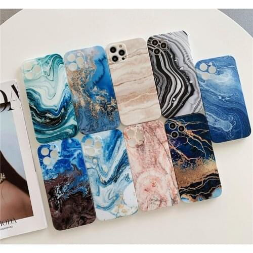 Retro Gilt Gold Marble Phone Cases for iPhone 7 8 Plus XS 11 12 Pro MAX XR X SE 2020 Stone Soft Silicone Matte Back Cover Coques