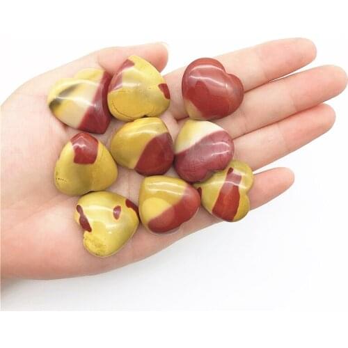 Beautiful 1PC Natural Yolk Stone Crystal Gemstone Heart Shaped Meditation Healing Chakra Polished Decor Natural Quartz Crystals