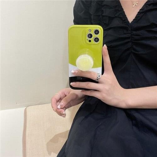 INS Korean color matching Matching Gradient Bracket Soft Case For IPhone 7 8 Puls X XR XS 11 12 Pro Max SE2020 cute case Cover