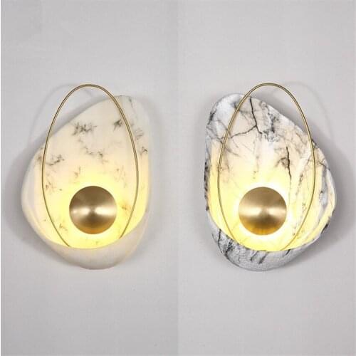 Cloud Stone After Modern Wall Lamps Livingroom Bedroom Lamp Window Hall Background Lamp Egg-shaped Glass Iron LED Light Fixtures