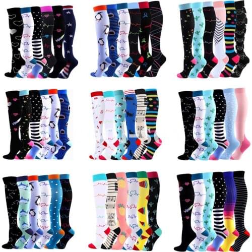 Dropship Wholesales Compression Socks Fit Varicose Veins Knee High Stockings 20-30mmHg Men Women Socks For Running,Cycling Socks
