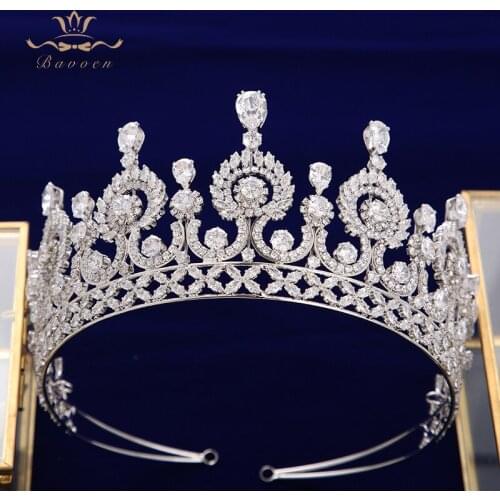 Luxury Zircon Crystal Wedding Hair Accessories Brides Tiaras Crowns Headpieces Evening Hair Jewelry