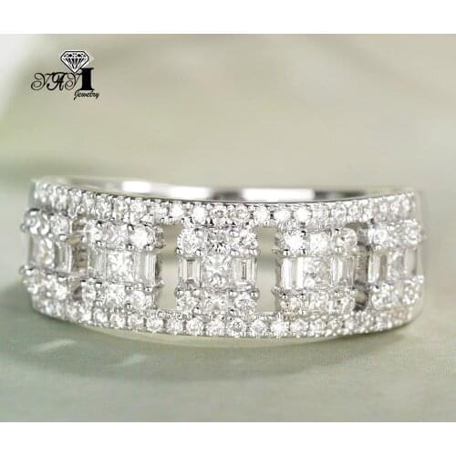 YaYI Jewelry Princess Cut 4.5 CT White Zircon Silver Color Engagement Rings wedding Heart Rings Girls Party Rings Gifts